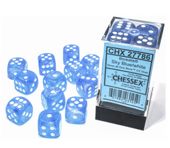 CHESSEX - BOREALIS 12D6 SKY BLUE/WHITE 16MM LUMINARY